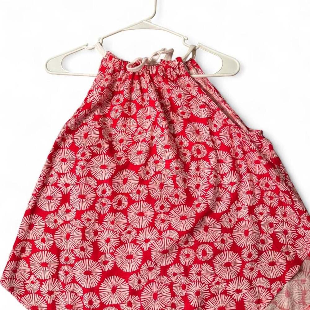 LOFT Red and White Floral Halter Top